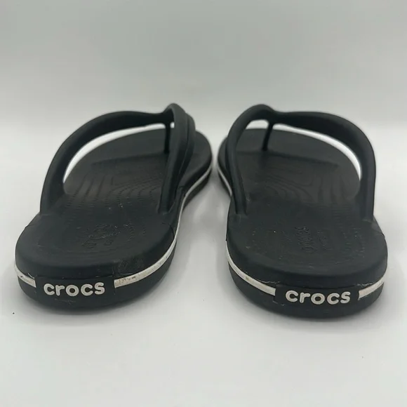 Crocs Crocband Flip Flops Womens Size 10 Sandals Graphite Black Waterproof Thong - Picture 5 of 12